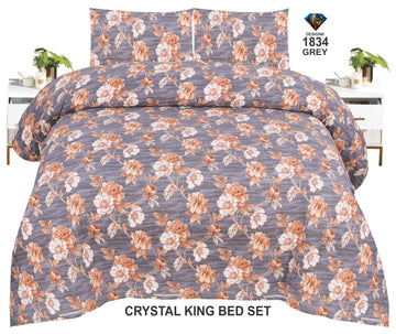 Crystal-King-Bed-Sheet Grey-1834 - Bedding Tribe