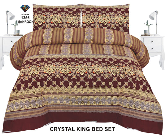 Crystal-King-Bed-Sheet Mahroon-1256