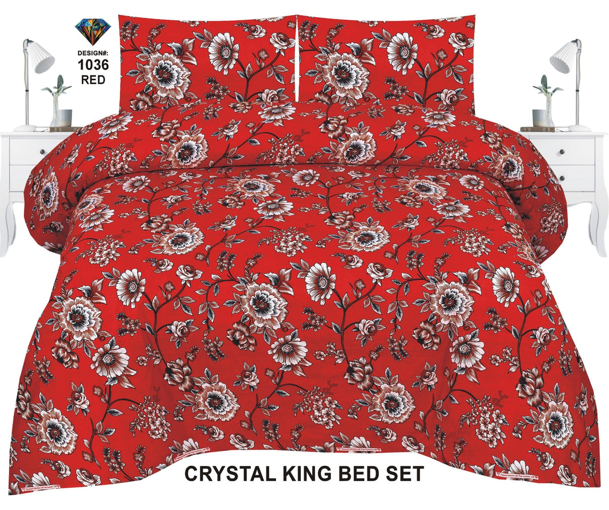 Crystal-King-Bed-Sheet Red-1036
