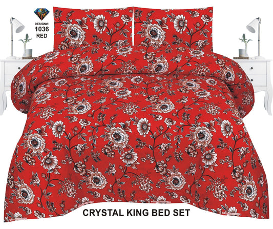 Crystal-King-Bed-Sheet Red-1036