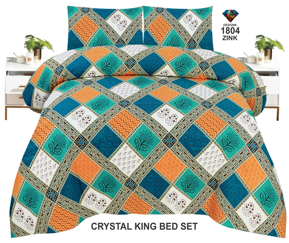 Crystal-King-Bed-Sheet Zink-1804