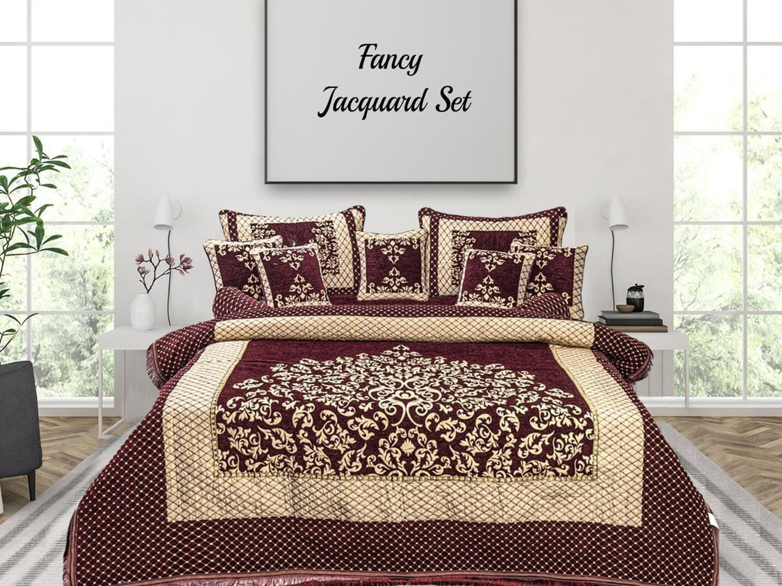 Fancy Jacquard Set Brown - Bedding Tribe