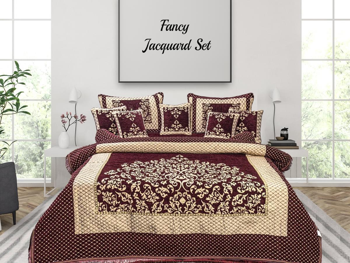 Fancy Jacquard Set Brown - Bedding Tribe