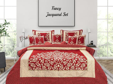 Fancy Jacquard Set Red - Bedding Tribe