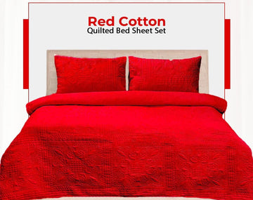 Plain Cotton - Red - Bedding Tribe