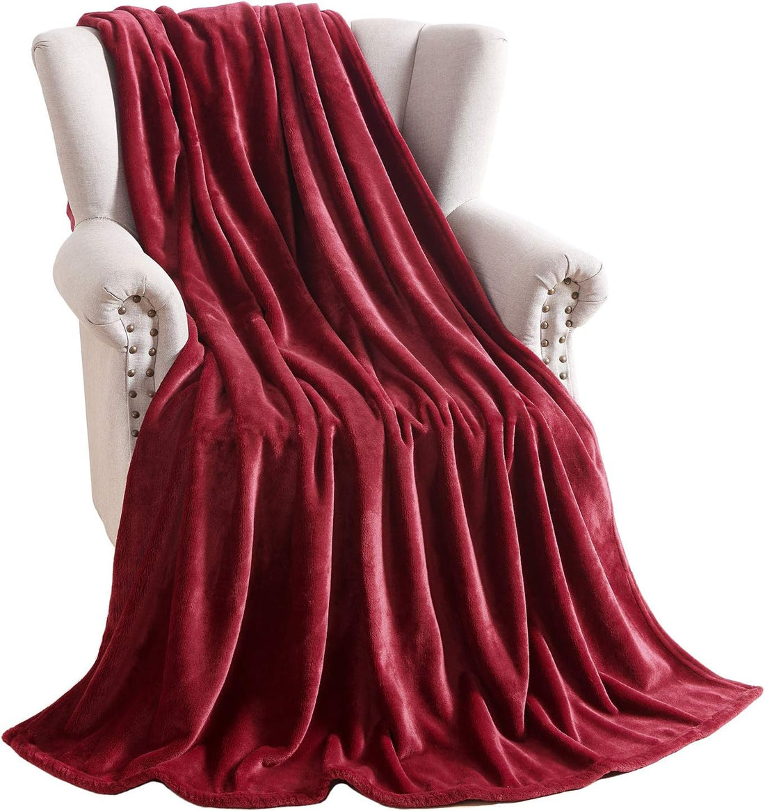 Super Soft Fleece AC Blanket - Burgundy - Bedding Tribe