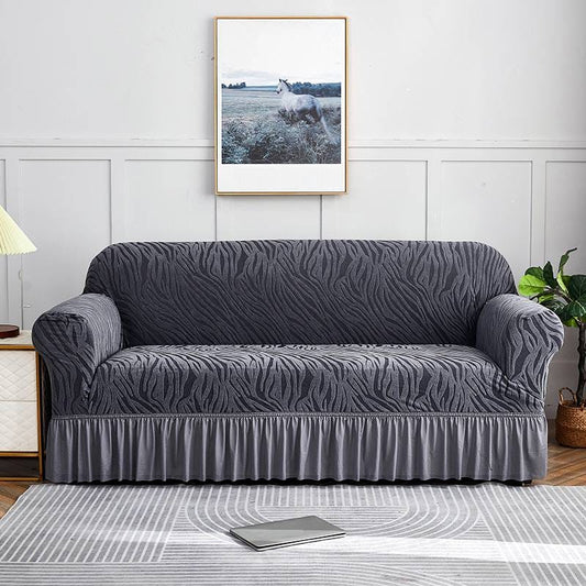 Zebra Sofa Cover - Grey